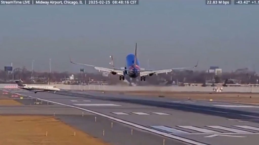 Southwest Flight Near Miss with Private Jet on Chicago Midway Runway