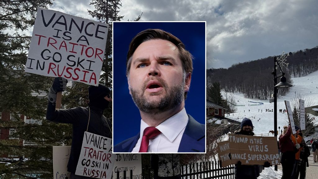 Vermont Protesters Rally Against Vance During Ski Trip