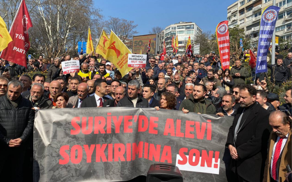 Protests Against Alawite Massacres in Syria Blocked Outside Consulate in Istanbul