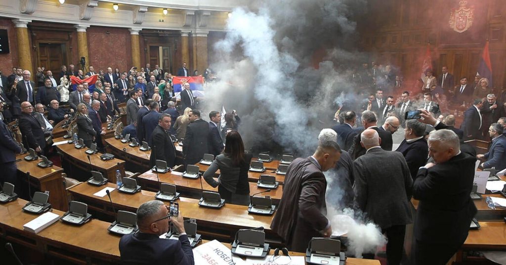 Lawmakers Injured as Smoke Bombs and Flares Detonate in Serbian Parliament