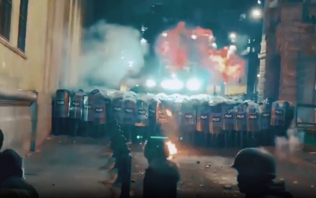 Erdoğan Highlights Georgia Protest Footage in Critique of İmamoğlu Protests