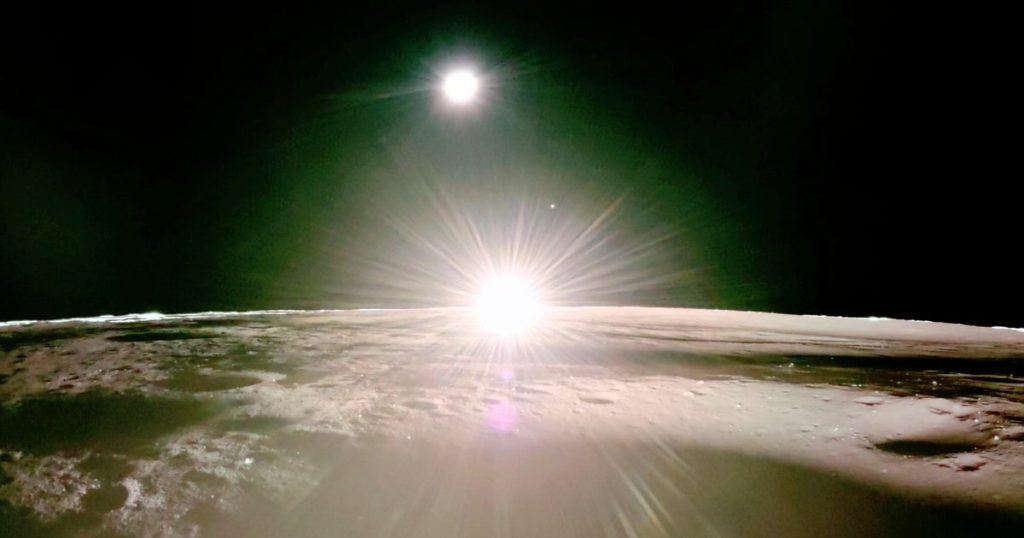 Spectacular Images Capture Moon Sunset from Blue Ghost Lander