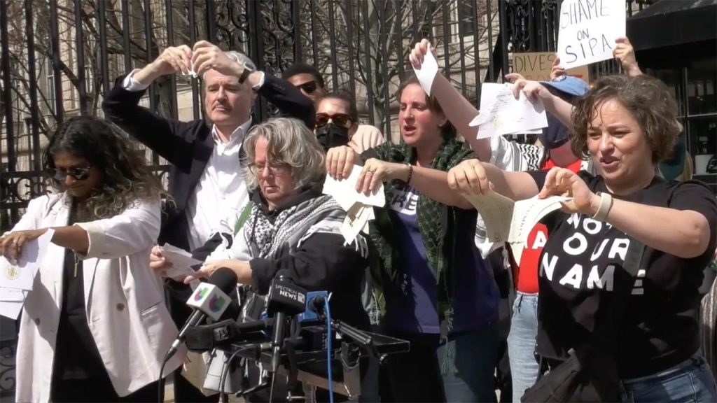 Columbia University Graduates Protest by Shredding Degrees for Mahmoud Khalil