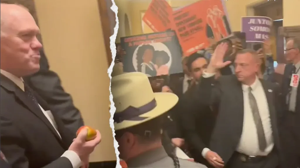 Border Czar Draws Protests While Eating Apple Amid Immigration Debate