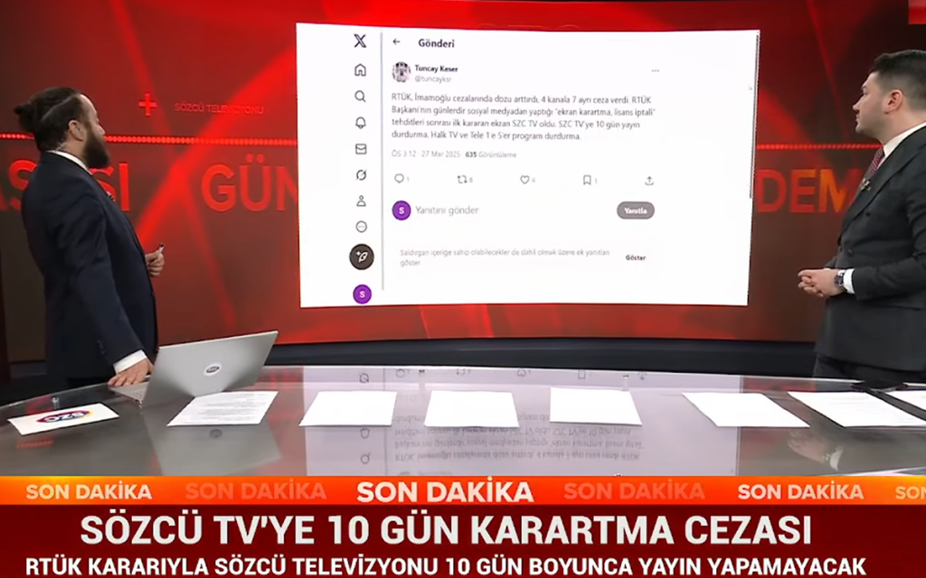 Pro-opposition TV Channel Faces 10-Day Blackout for İmamoğlu Protest Coverage