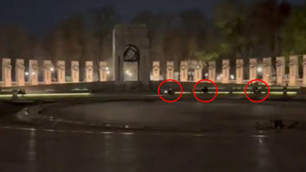 Dirt Bikes and ATVs Ridden Around WWII Memorial in Washington, D.C.