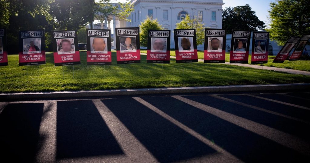 White House Lawn Display Features Mugshot-Style Posters of Arrested Immigrants and Their Alleged Crimes