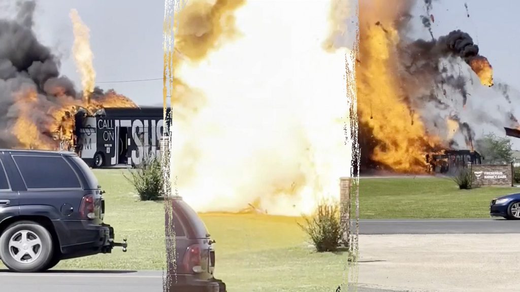 Massive Fireball Erupts After Louisiana Bus Explosion