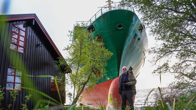 Norwegian Man Discovers 443-Foot Cargo Ship Stranded in Backyard