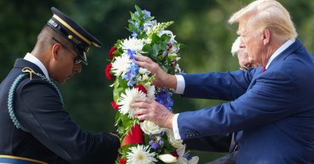 Trump Honors Memorial Day with Wreath Laying at Arlington National Cemetery