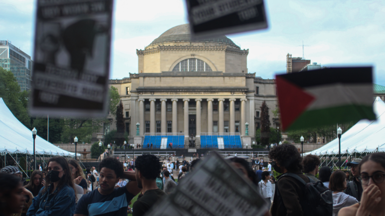 Protesters Distribute Pamphlets Celebrating Alleged Terrorist Basel al-Araj