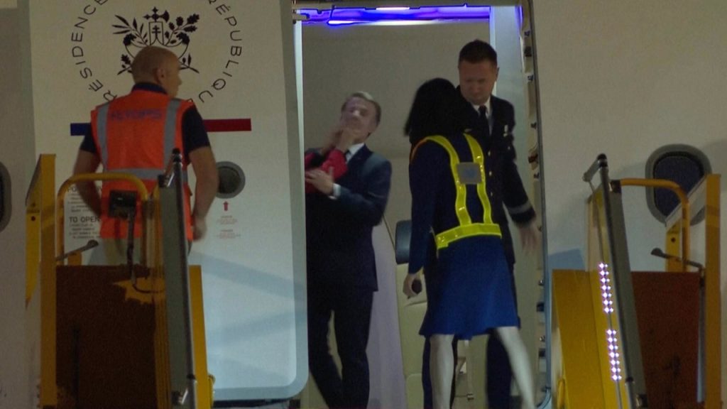 Macron Face-Pushed by Wife Upon Arrival in Hanoi