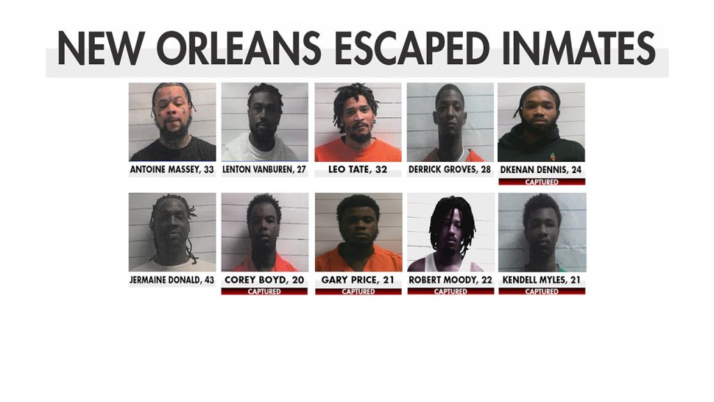 Four Arrested in New Orleans Prison Break; Five Escapees Still at Large