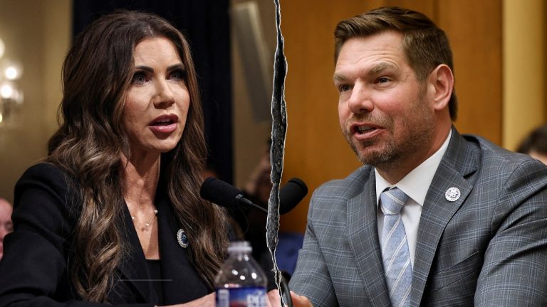 Swalwell and DHS Secretary Noem Debate Trump-Shared Abrego Garcia Photo