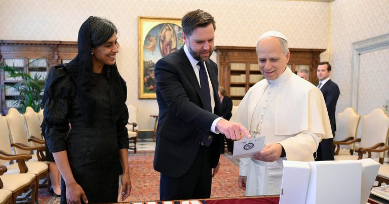JD Vance Presents Chicago Bears Jersey to Pope at Vatican Meeting
