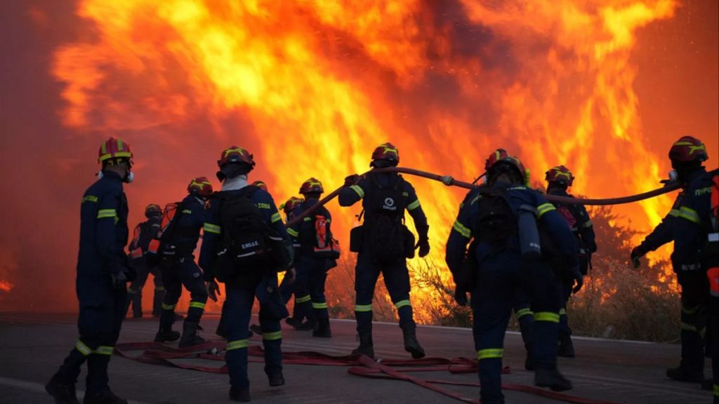 Major Wildfire on Greek Island of Chios Engulfs Over 100 Firefighters in Battle