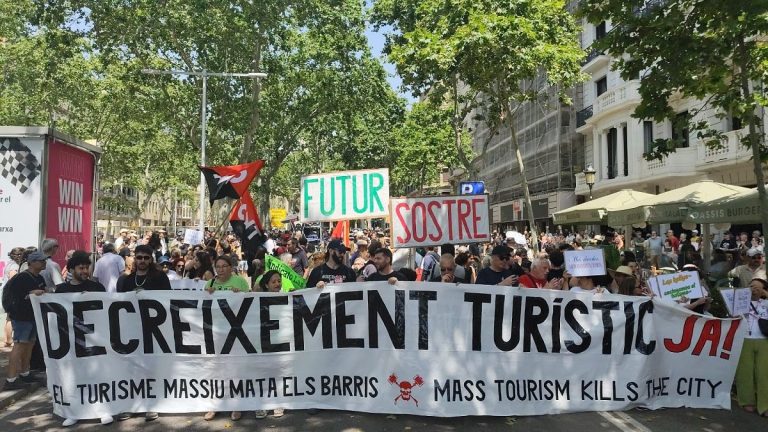 Hundreds Protest Overtourism in Barcelona