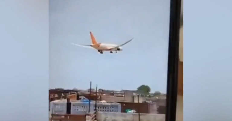 Air India Plane Crashes Behind Buildings While Descending Over Ahmedabad