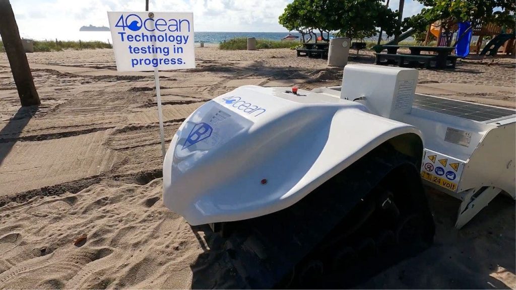 Electric Beach-Cleaning Robot Takes on Plastic Pollution
