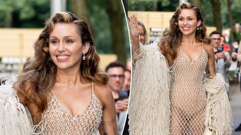 Miley Cyrus Dazzles in Sheer Crystal Dress at New York Film Festival
