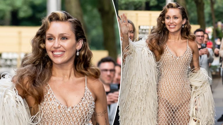 Miley Cyrus Dazzles in Sheer Crystal Dress at New York Film Festival