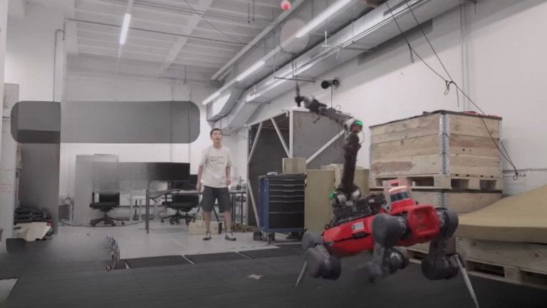 Robot ANYmal-D Uses AI to Play Badminton with Humans