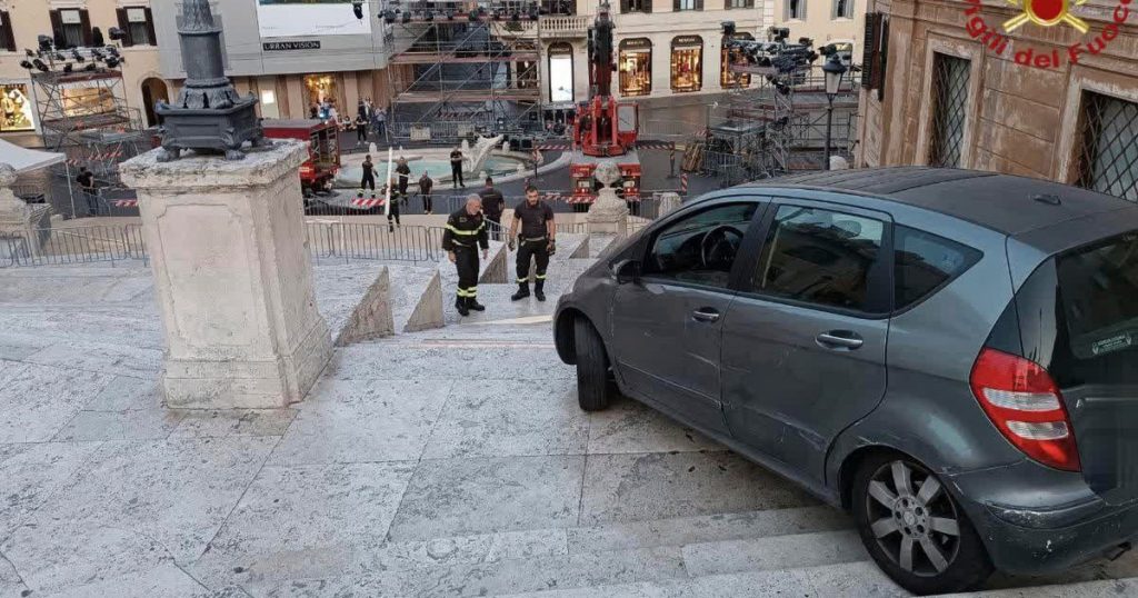 Car Drives Down Rome's Spanish Steps, Captured on Video