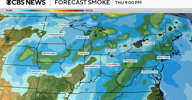 U.S. Air Quality Affected by Canadian Wildfire Smoke Forecast
