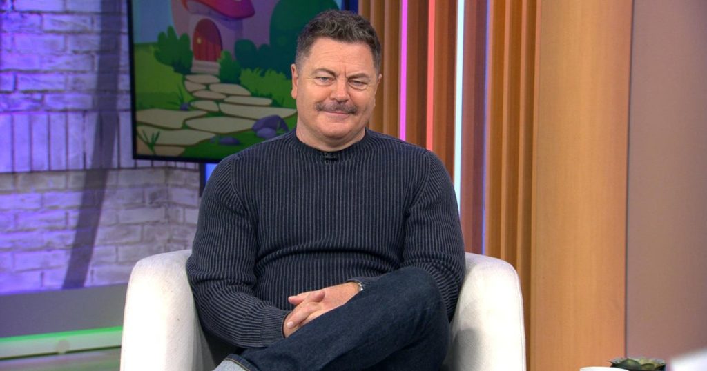 Nick Offerman Advocates for Diversity in Community Through "Smurfs'" Village Insights