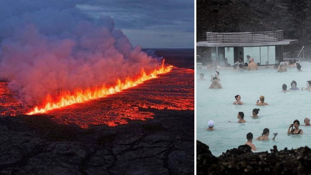 Tourists Evacuate as Volcano Erupts near Iconic Icelandic Blue Lagoon