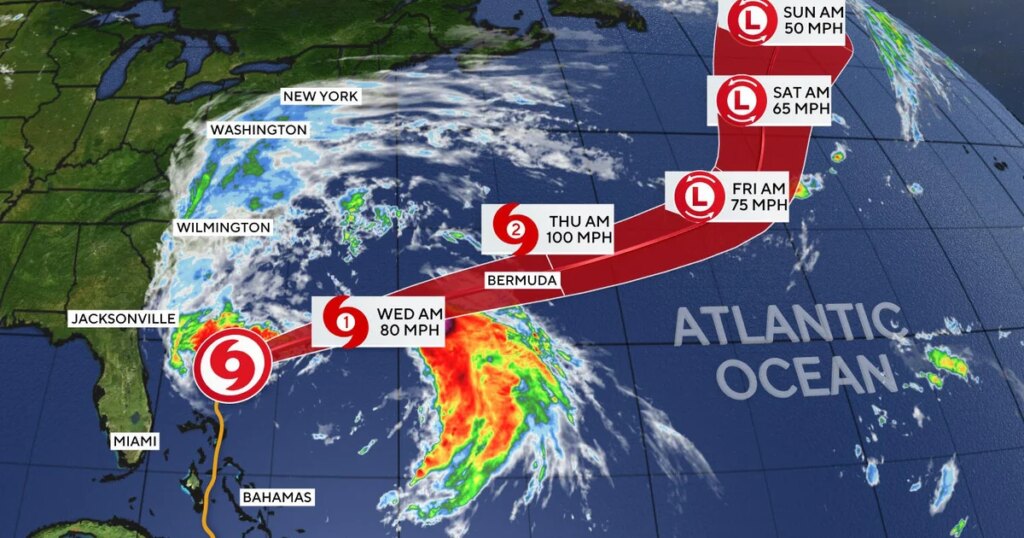 Imelda Strengthens into Hurricane; Forecast Path Indicates Impact Near Bahamas