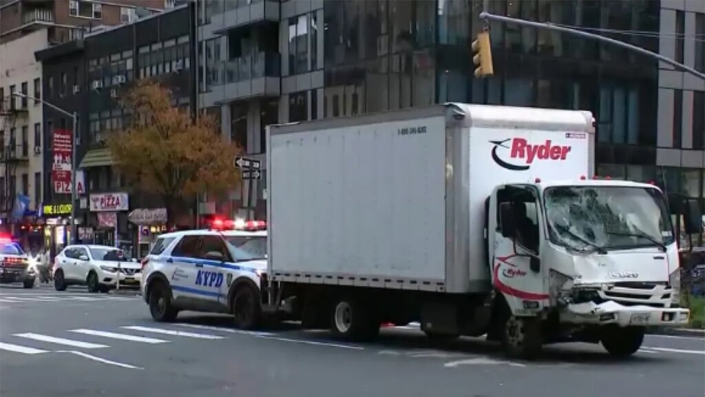 NYC Truck Collides with Parked Van, Injuring Nine Pedestrians on Sidewalk