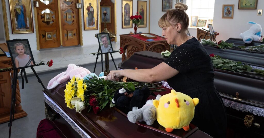 Funeral Honors Family Killed in Russian Strike on Ukraine, According to Neighbors