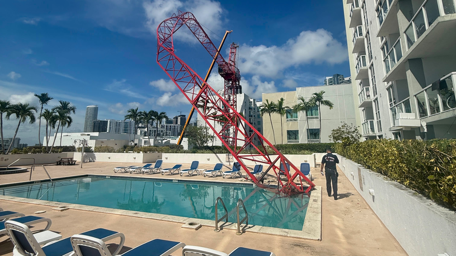 Miami Crane Arm Collapses Onto Condo Rooftop Pool Deck Miami Crane Arm Collapses Onto Condo Rooftop Pool Deck