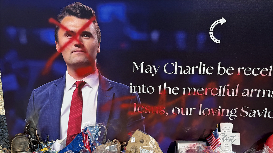 Charlie Kirk Statue Vandalized With Red Paint at Phoenix Memorial Charlie Kirk Statue Vandalized With Red Paint at Phoenix Memorial